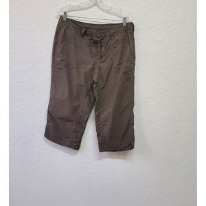 The North Face Hiking Pants Cropped Relaxed Fit Womens 12 Capri Olive Green